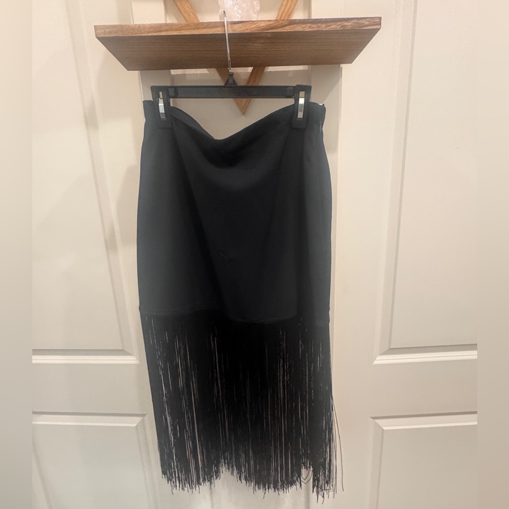 Elegant Black Fringe Skirt